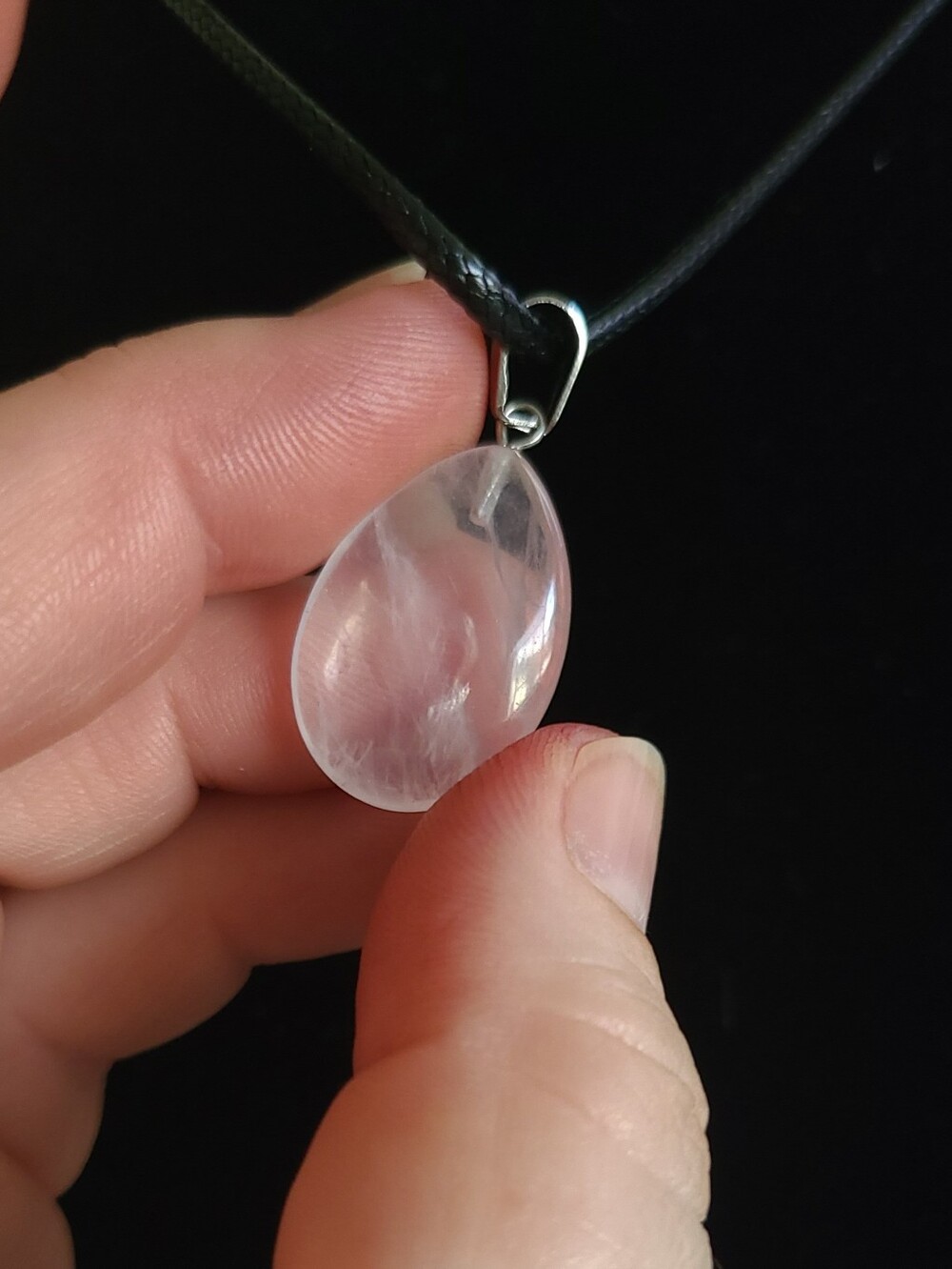 Quartz Teardrop Pendant Necklace